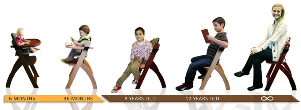 Abiie Beyond Wooden High Chair with Tray - Image 4