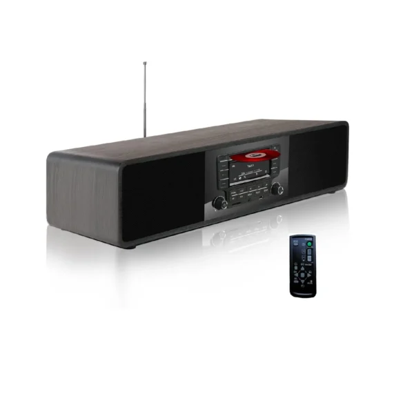 KEiiD CD Player for Home with Bluetooth Wooden Stereo System Desktop Speakers FM Radio USB SD AUX Remote Control