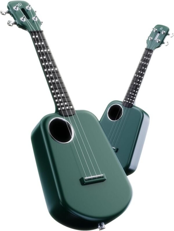 Populele 23" Carbon Fiber Concert Ukulele, Smart LEDs guide chord playing auto, Ukulele Kits with Free Online Lesson, Auto Tuning, Game Teaching Mode, Gig Bag Stand Strap Nylon String -Gift Choice