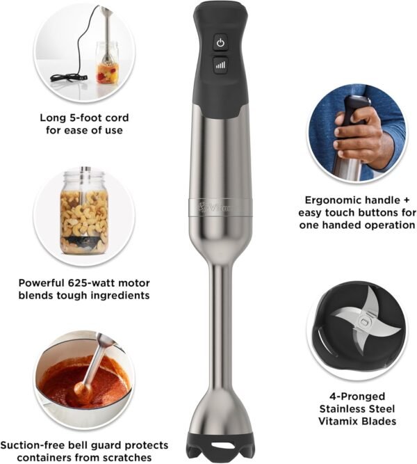 Vitamix Immersion Blender, Stainless Steel, 18 inches
