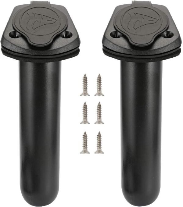 2 Pcs Kayak Deck Plastic Flush Mount Fishing Boat Rod Holders and Cap Cover, Fishing Tackle Accessory Tool
