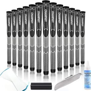 CHAMPKEY Comfortable Polyurethane Golf Grips 13 Pack - Multi Texture Control Golf Club Grips - Come with Full Repair Kits