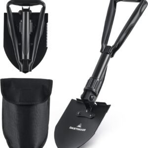 DARTMOOR Mini Folding Shovel High Carbon Steel, Portable Lightweight Outdoor Tactical Survival Foldable Mini Shovel, Entrenching Tool, Camping, Hiking, Digging, Backpacking, Car Emergency