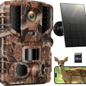 Solareye Trail Camera WiFi - 48MP 2.7K Game Camera with Night Vision Motion Activated with 32GB SD Card,120° Detection Angle,Built-in 5000mAh Battery 0.2s Trigger Speed IP66 for Wildlife Monitor (US)